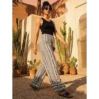 Roman Dusk Floral Print Wide Leg Trousers