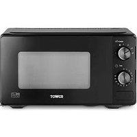 Tower Manual 20 Litre 800W Microwave, 5 Power Levels, Black