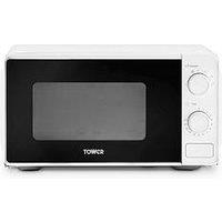 Tower Manual 20 Litre 800W Microwave, 5 Power Levels, White