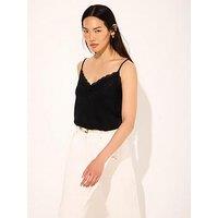 Mint Velvet Lace Detail Cami Top - Black