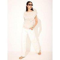 Mint Velvet Neutral Double Layer Drape Top