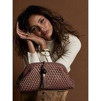 Luella Grey Indigo Oversized Clutch In Pecan