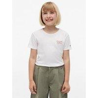 Tommy Hilfiger Girls Script Short Sleeve T-Shirt - White