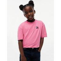 Tommy Hilfiger Girls Flag Heritage Short Sleeve T-Shirt - Pink