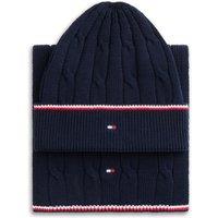 Tommy Hilfiger Kkids Essentials Cable Knit Beanie And Scarf Set - Dark Blue