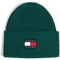 Tommy Hilfiger Unisex Heritage Flag Rib Knit Beanie Hat - Green