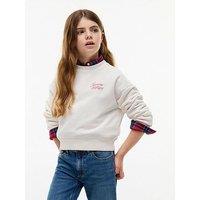 Tommy Hilfiger Girls Script Printed Sweatshirt - Off White