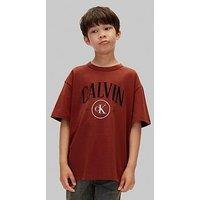 Calvin Klein Jeans Boys Ck Circle Short Sleeve T-Shirt - Brown