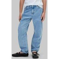 Calvin Klein Jeans Girls High Rise Barrel Leg Jeans - Blue