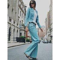 River Island Ri X Olivia Attwood Kylie Relaxed Straight - Blue