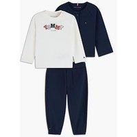Tommy Hilfiger Boys 3 Piece Popper Shoulder Stretch T-Shirt Set