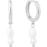 Seol + Gold Sterling Silver Double Pearl Hoop Earrings