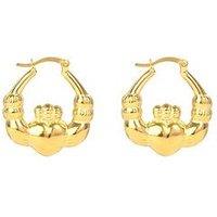 Seol + Gold 18Ct Gold Plated Large Claddagh Creole Hoops