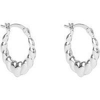 Seol + Gold Sterling Silver Mini Heart Croissant Hoops