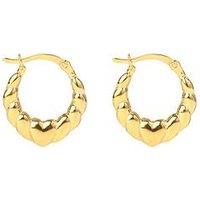 Seol + Gold 18Ct Gold Plated Mini Heart Croissant Hoops