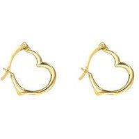Seol + Gold 18Ct Gold Plated Plain Heart Hoops