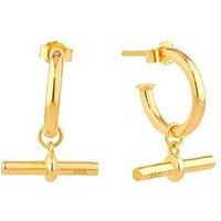 Seol + Gold 18Ct Gold Plated T-Bar Hoops