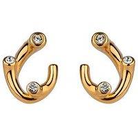 Seol + Gold 18Ct Gold Plated Cz Bezel Stud Earrings