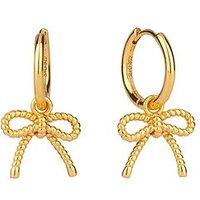 Seol + Gold 18Ct Gold Plated Huggie Bow Hoops