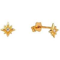 Seol + Gold 18Ct Gold Plated North Star Stud Earrings