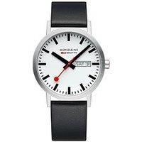 Mondaine Mon Sbb Classic 40Mm Wht Dial Blk Veg Bru