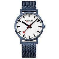 Mondaine Mon Sbb Classic Wht Dial 40 Ipblue Bru Mesh