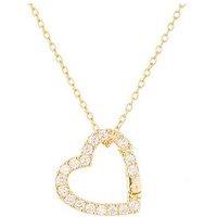 Seol + Gold 18Ct Gold Plated Heart Cz Clasp Charm Connector With Chain