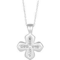 Seol + Gold Sterling Silver Puffed Crystal Cross Necklace