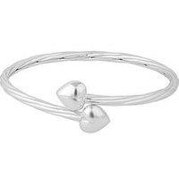 Seol + Gold Sterling Silver Puffy Heart Torque Bangle