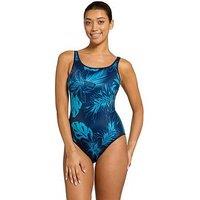 Zoggs Womens Fiji Reversible Binding Scoopback Swimsuit - Blue
