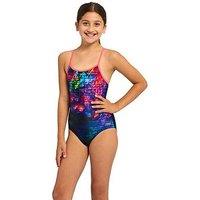 Zoggs Girls Graffiti Brick Sprintback Swimsuit
