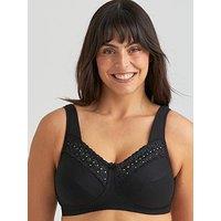 Miss Mary Of Sweden Broderie Anglaise Non-Wired Bra - Black
