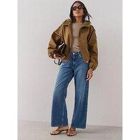 The Very Collection High Waist Soft Wide Leg Jeans - Mid Wash