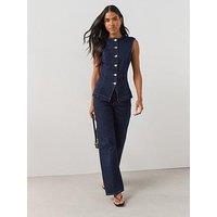 The Very Collection Crease Front Slim Wide Co-Ord Jeans - Dark Wash