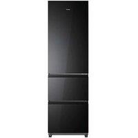 Haier Htr3518Dngbk 55Cm 3D Combi Series 3 Obsidian Glass Freestanding Fridge-Freezer - Black