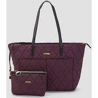 Barbour Womens Quilted Zip Top Tote Bag - Red