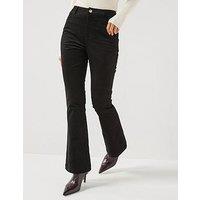 Barbour International Womens High Rise Flared Stretch Trousers - Black