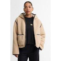 Barbour International Womens Ramona Sherpa Fleece Quilted Casual Jacket - Black
