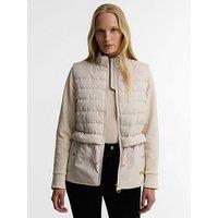 Barbour International Ari Hybrid Quilted Jacket - Cream