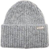 Barbour Womens Chunky Rib Knit Turn-Up Cuff Beanie Hat - Grey