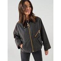 Barbour Arlene Checked Wax Jacket - Brown