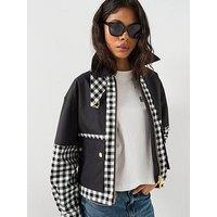 Barbour International Gabriette Check Showerproof Jacket - Black