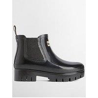 Barbour Halton Faux Fur Lined Ankle Wellingtons - Black