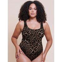 Curvy Kate Smoothie Support Stretch Body - Leopard Print