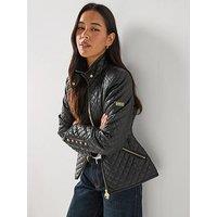 Barbour International Binetto Faux Leather Quilted Jacket - Black
