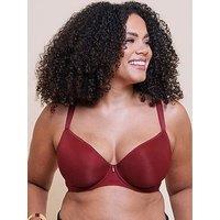 Curvy Kate Smoothie Spacer Moulded T-Shirt Plunge Bra - Deep Red