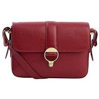 Barbour Womens Grained Leather Ring Detail Crossbody Bag - Red