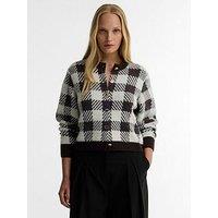 Barbour International Womens Halina Checked Button-Through Cardigan - Brown