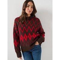 Barbour Womens Adina Heritage Pattern Crew Neck Jumper