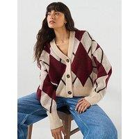 Barbour Womens Harleigh Argyle Jacquard Wool-Blend Cardigan